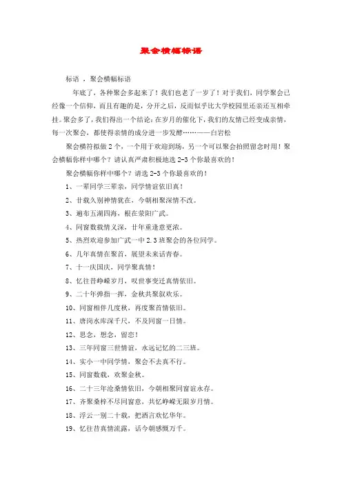 聚会横幅标语