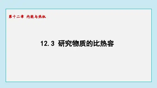 12.3 研究物质的比热容(课件)沪粤版物理九年级上册