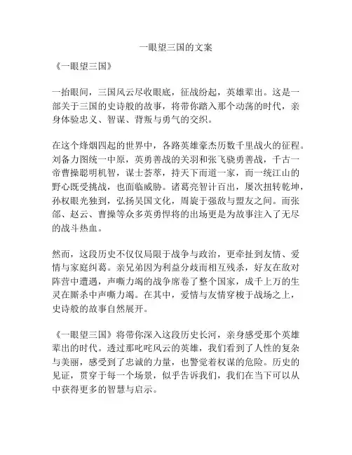 一眼望三国的文案