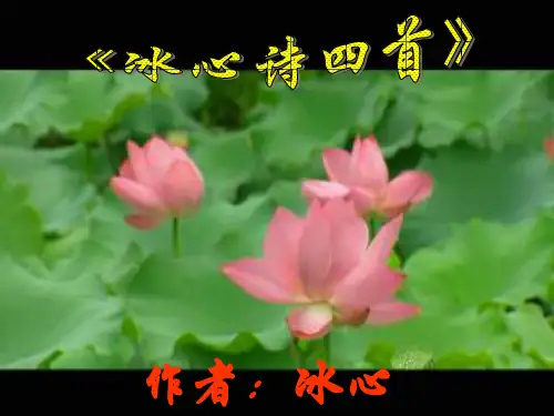 《冰心诗四首》ppt