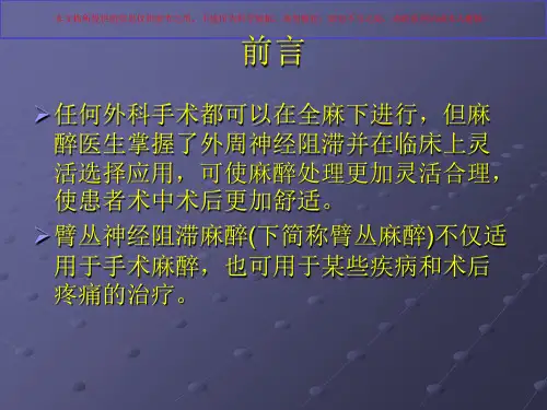 神经阻滞麻醉培训课件