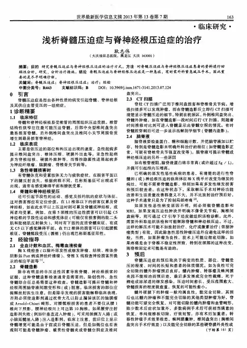 浅析脊髓压迫症与脊神经根压迫症的治疗