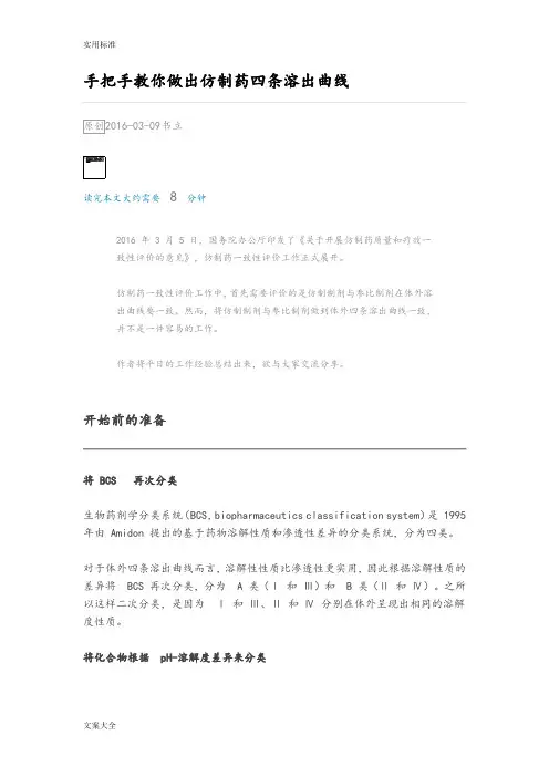 手把手教你做出仿制药四条溶出曲线