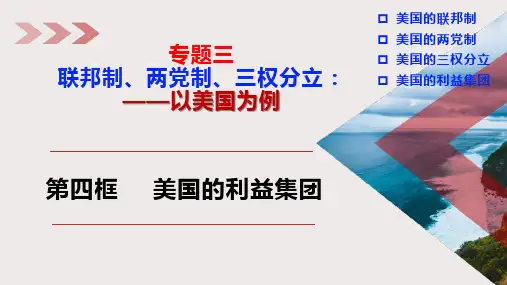 高中政治人教版选修三 专题 3.4美国的利益集团
