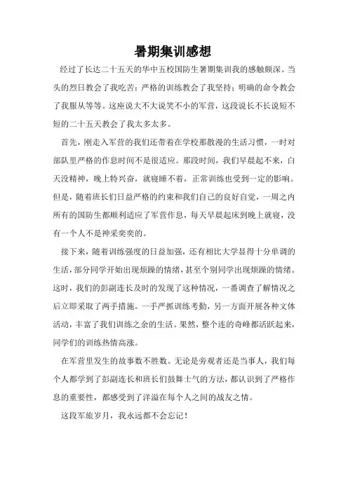 暑期集训感想