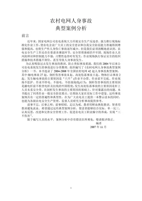 附：新农村电网人身事故典型案例分析电子版