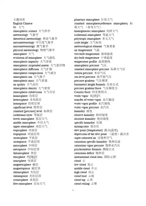 (完整版)气象专业英语词汇