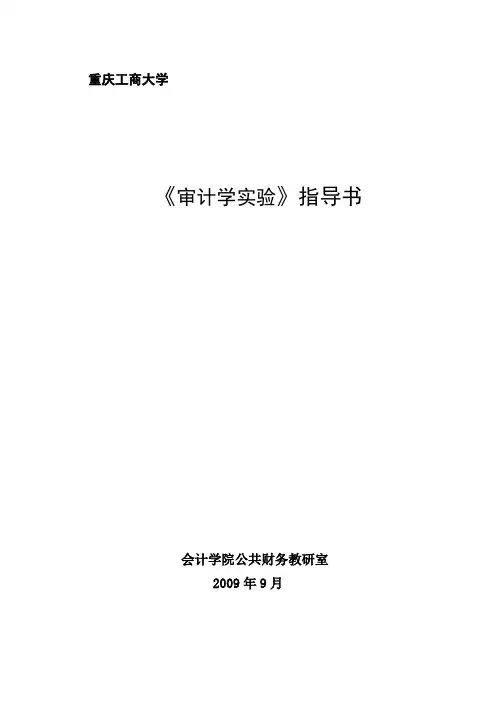 《审计学实验》指导书(含实验数据)