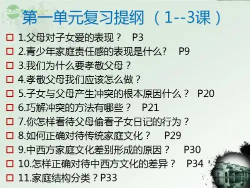 第1一3课复习提纲