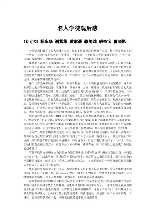 名人学徒观后感