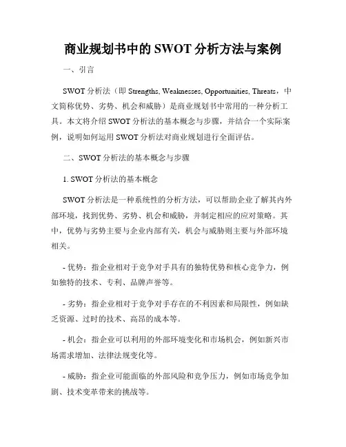 商业规划书中的SWOT分析方法与案例
