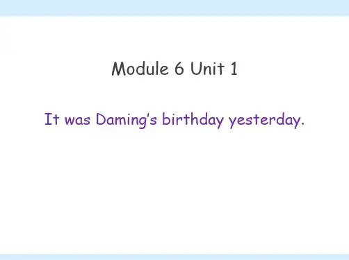 外研版六年级英语下册 (It was Daming's birthday yesterday) 教学