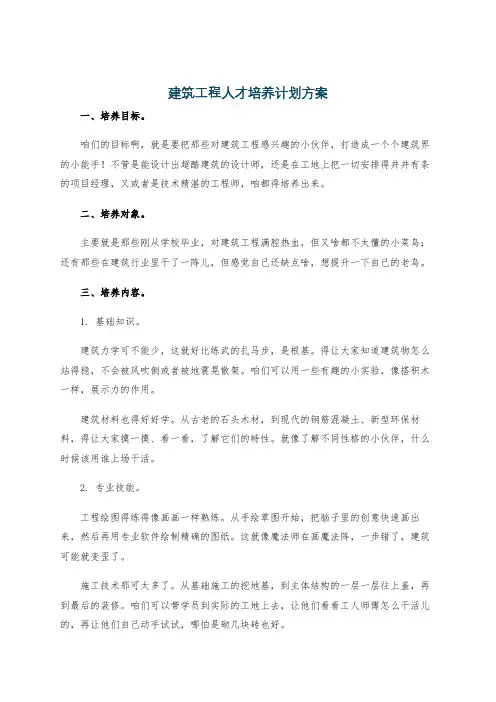 建筑工程人才培养计划方案
