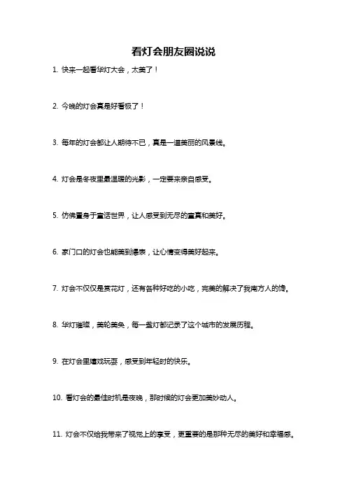 看灯会朋友圈说说