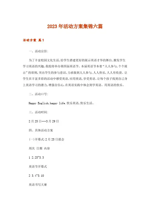 2023年实用文_活动方案集锦六篇_3