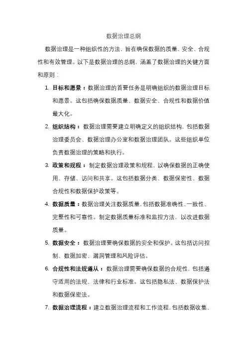数据治理总纲