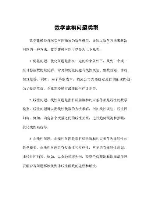 数学建模问题类型