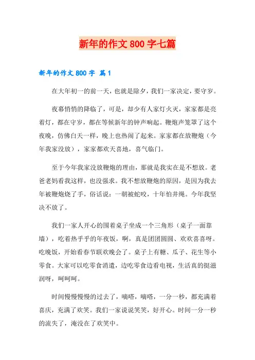新年的作文800字七篇