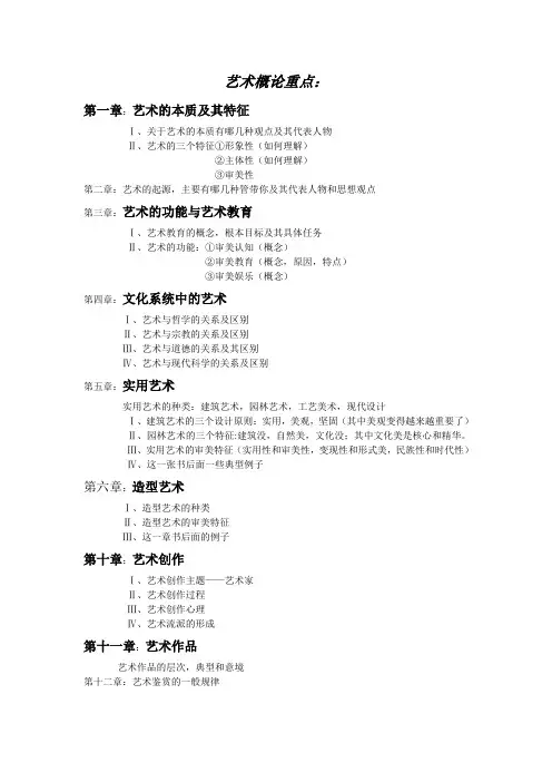 艺术概论考试重点