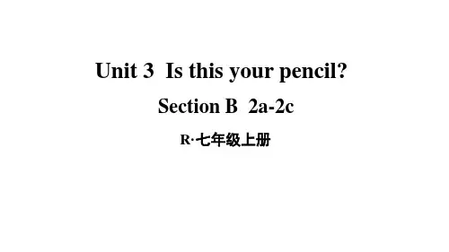 人教新目标版七上英语Unit 3 第4课时(Section B 2a-2c) 
