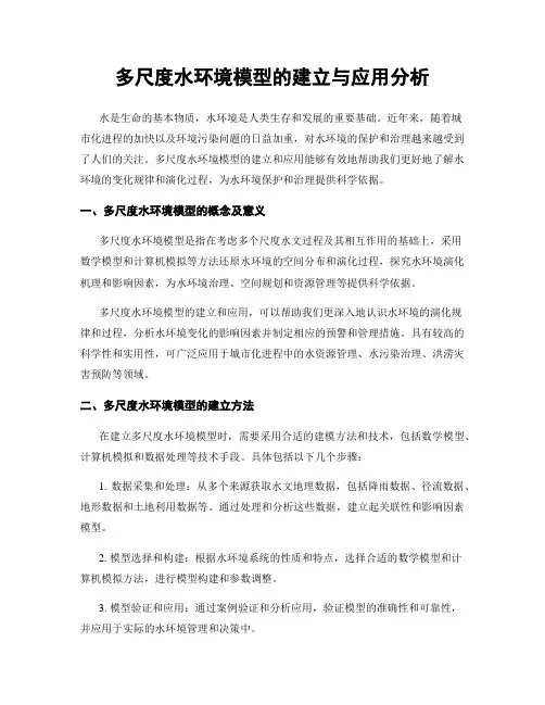 多尺度水环境模型的建立与应用分析