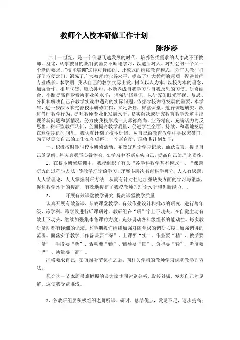 教师个人校本研修工作总结 4