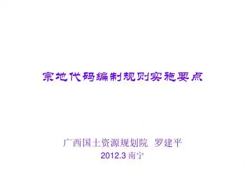 宗地代码编制规则