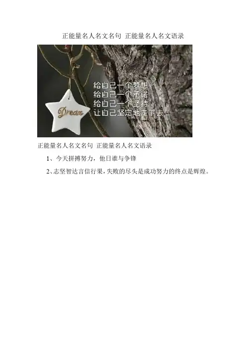 正能量名人名文名句 正能量名人名文语录