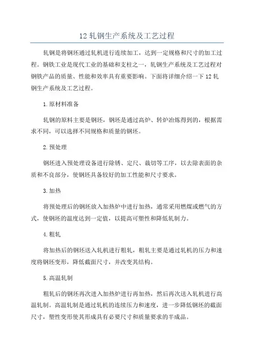 12轧钢生产系统及工艺过程