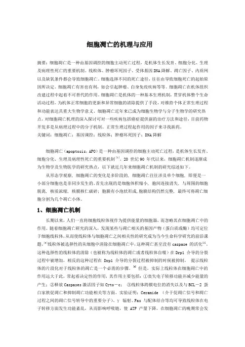 细胞生物学课程论文