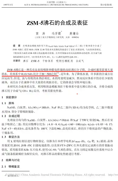 20__ZSM_5沸石的合成及表征