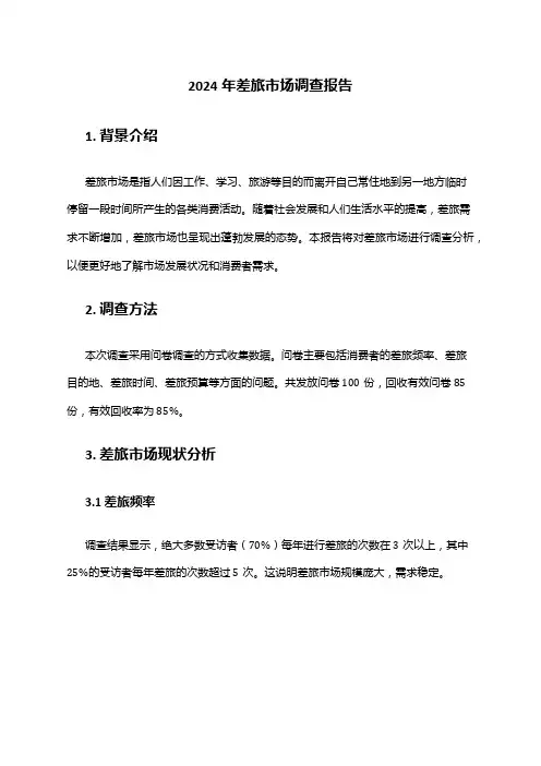 2024年差旅市场调查报告