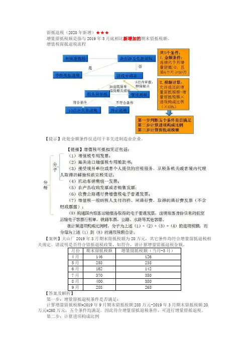 增值税增量留底税额退税流程及计算方法