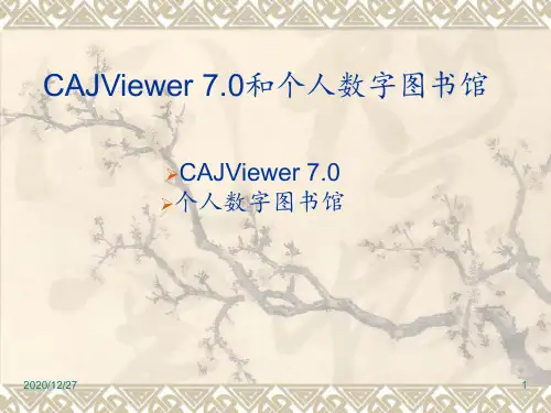 CAJviewer和个人数字图书馆使用说明 ppt课件