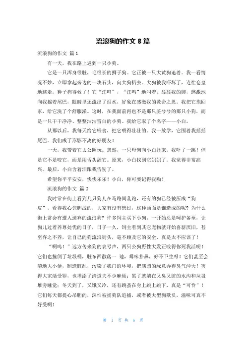 流浪狗的作文8篇