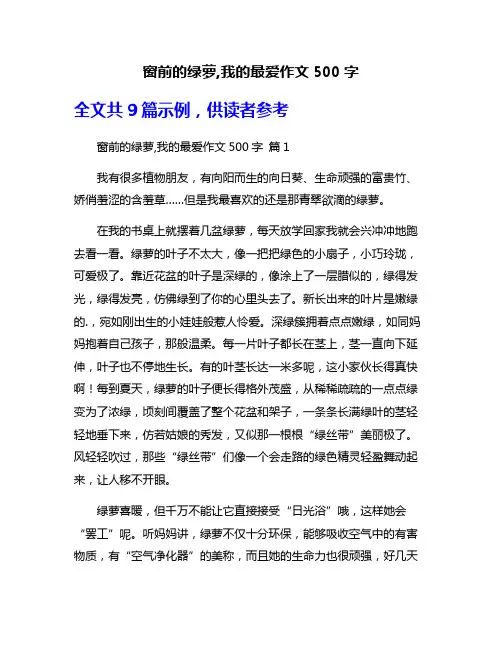 窗前的绿萝,我的最爱作文500字