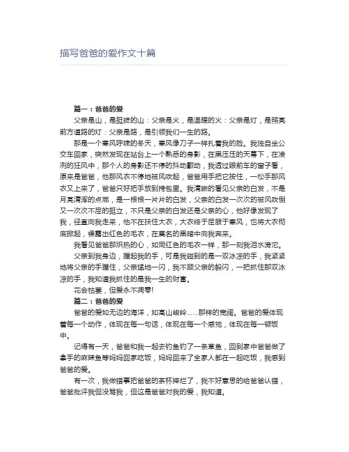 描写爸爸的爱作文十篇