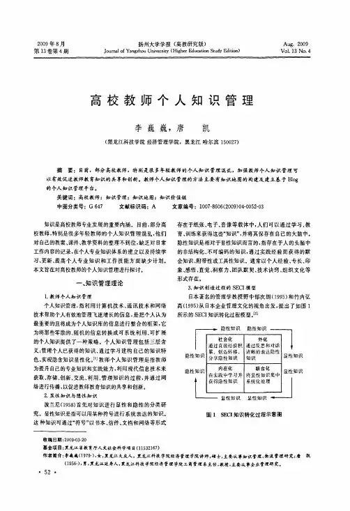 高校教师个人知识管理