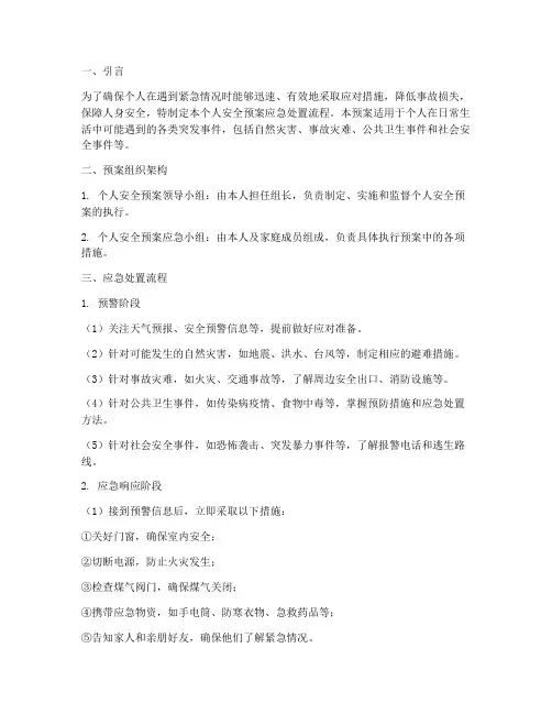 个人安全预案应急处置流程