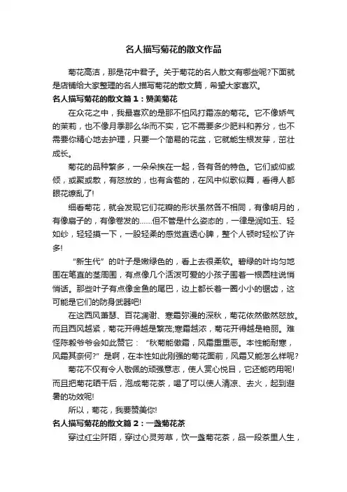 名人描写菊花的散文作品