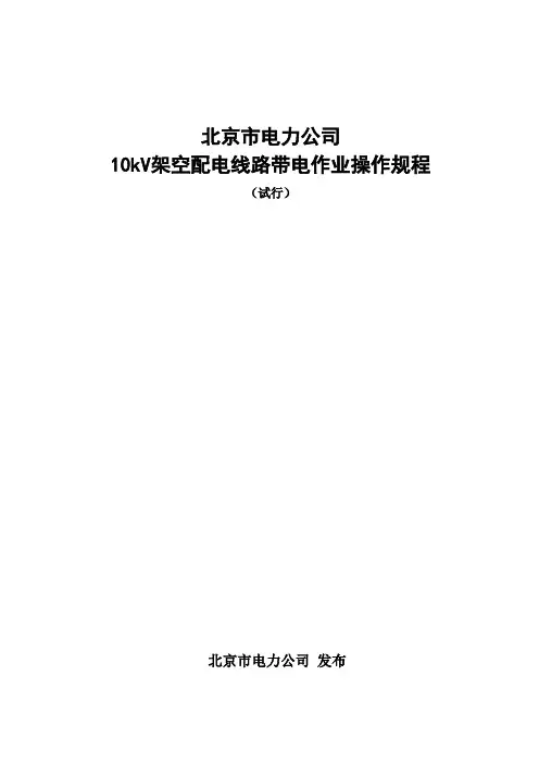 北京市电力公司10千伏架空配电线路带电