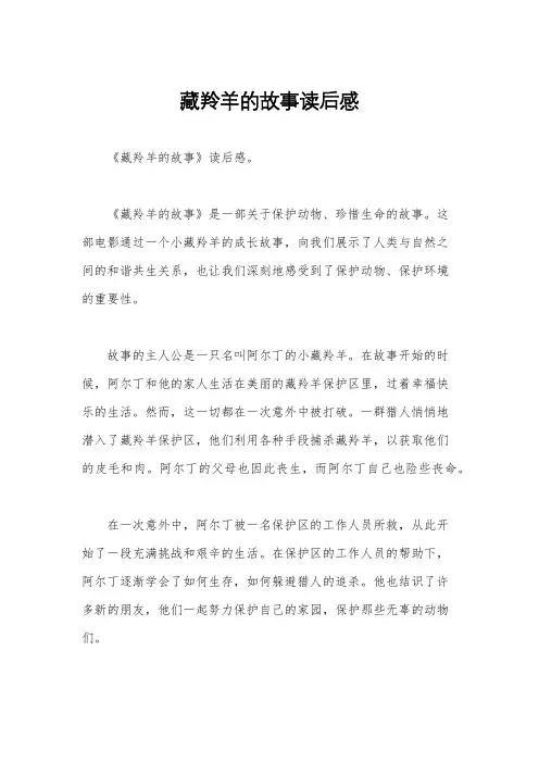 藏羚羊的故事读后感