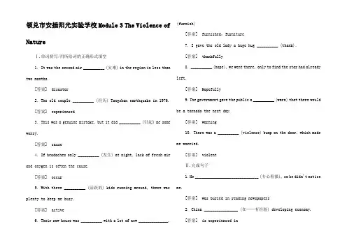 高三英语一轮总复习 Module 3 The Violence of 