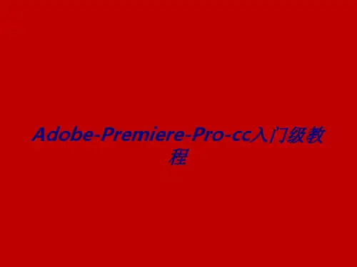 Adobe-Premiere-Pro-cc入门级教程专题培训课件