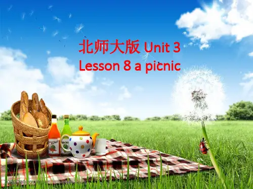 最新北师大版八年级英语下册课件：Unit 3 Festivals and Holidays Lesson 8 A Picnic 第二课时