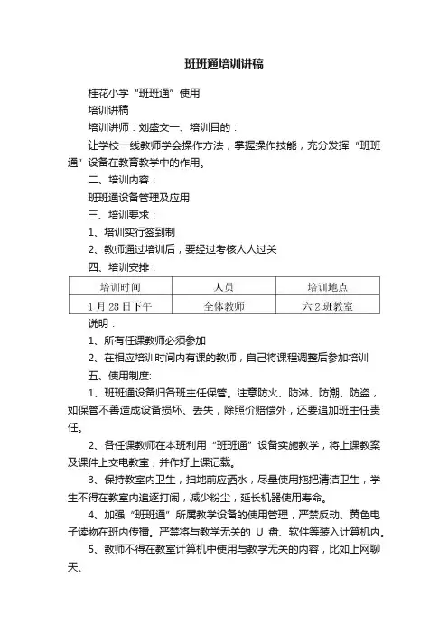 班班通培训讲稿