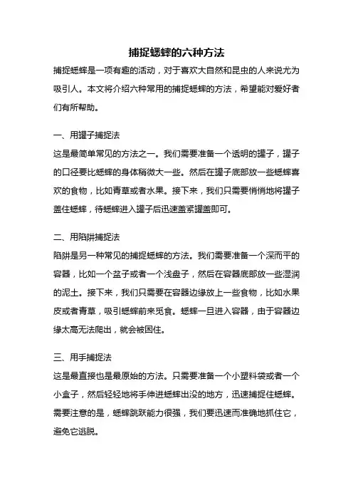 捕捉蟋蟀的六种方法