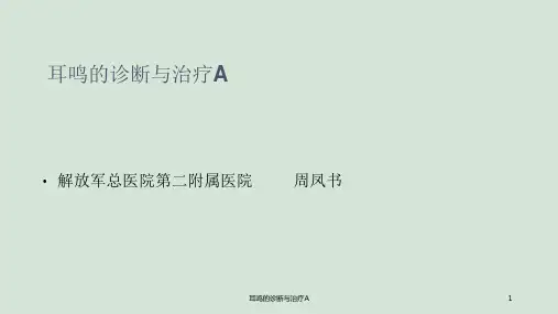 耳鸣的诊断与治疗Appt课件