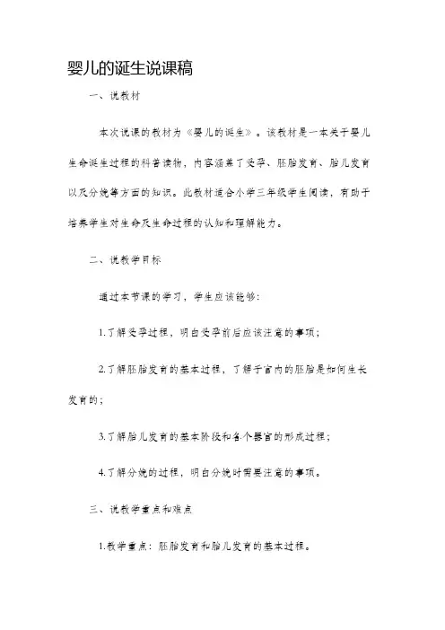 婴儿的诞生说课稿