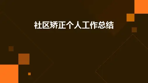 社区矫正个人工作总结PPT